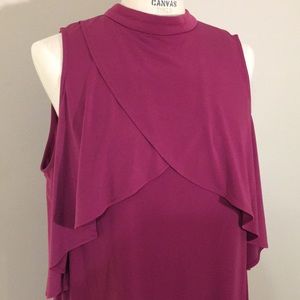 Purple sleeveless knit dress